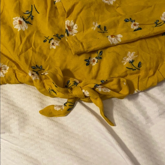 PacSun Tops Mustard Yellow Floral Off The Shoulder Croptop Poshmark